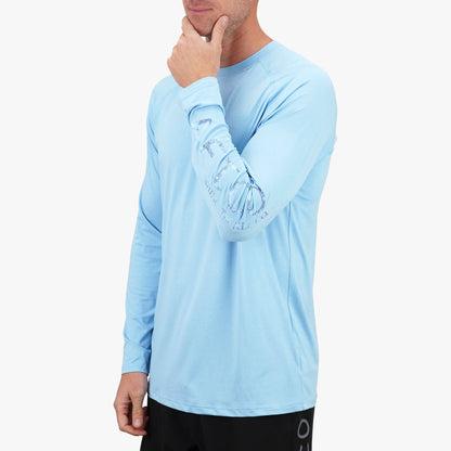 AFTCO Men's Long Sleeve Sun Protection Shirt - Samurai by AFTCO Airy Blue Heather