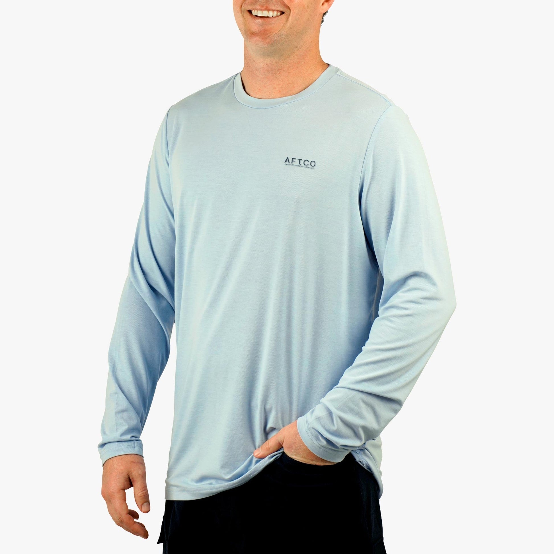 AFTCO Ocean Bound LS UV Protection Fishing Shirts Dusk Heather