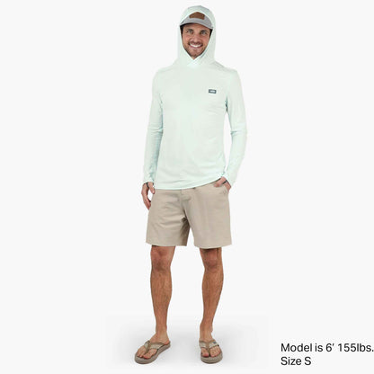 AFTCO Air O Mesh Hooded Fishing Shirt Hint of Mint Heather