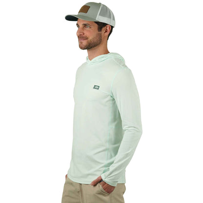 AFTCO Air O Mesh Hooded Fishing Shirt Hint of Mint Heather