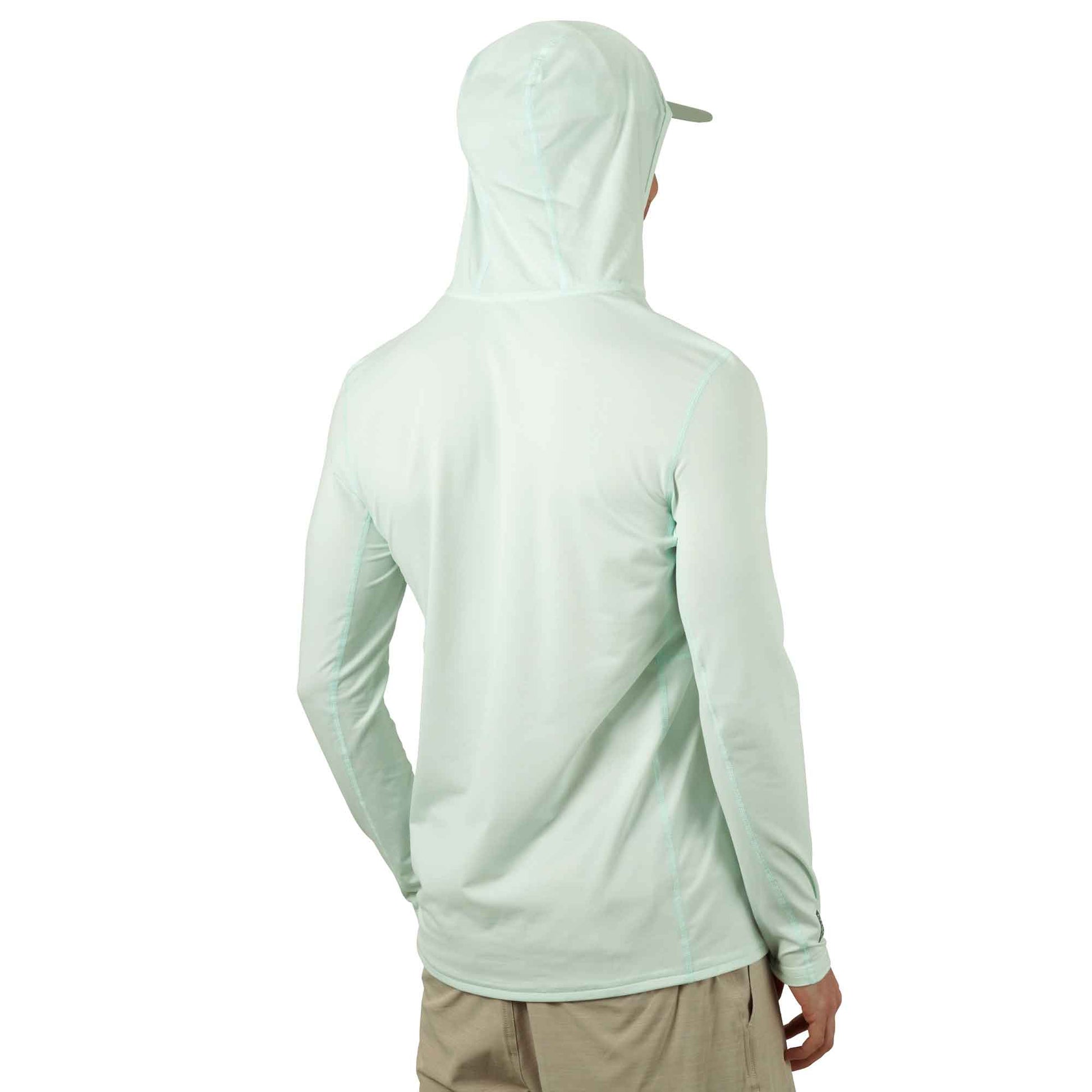 AFTCO Air O Mesh Hooded Fishing Shirt Hint of Mint Heather