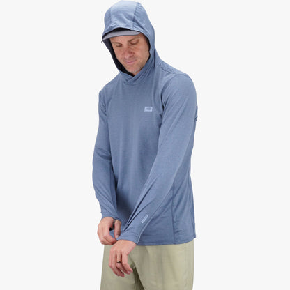 AFTCO Air O Mesh Hooded Fishing Shirt Hint of Mint Heather