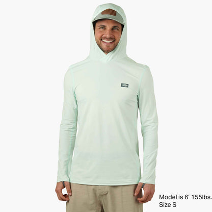 AFTCO Air O Mesh Hooded Fishing Shirt Hint of Mint Heather