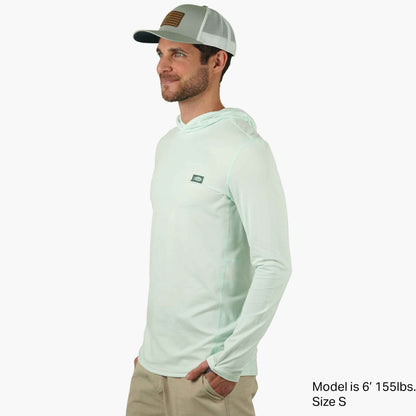 AFTCO Air O Mesh Hooded Fishing Shirt Hint of Mint Heather
