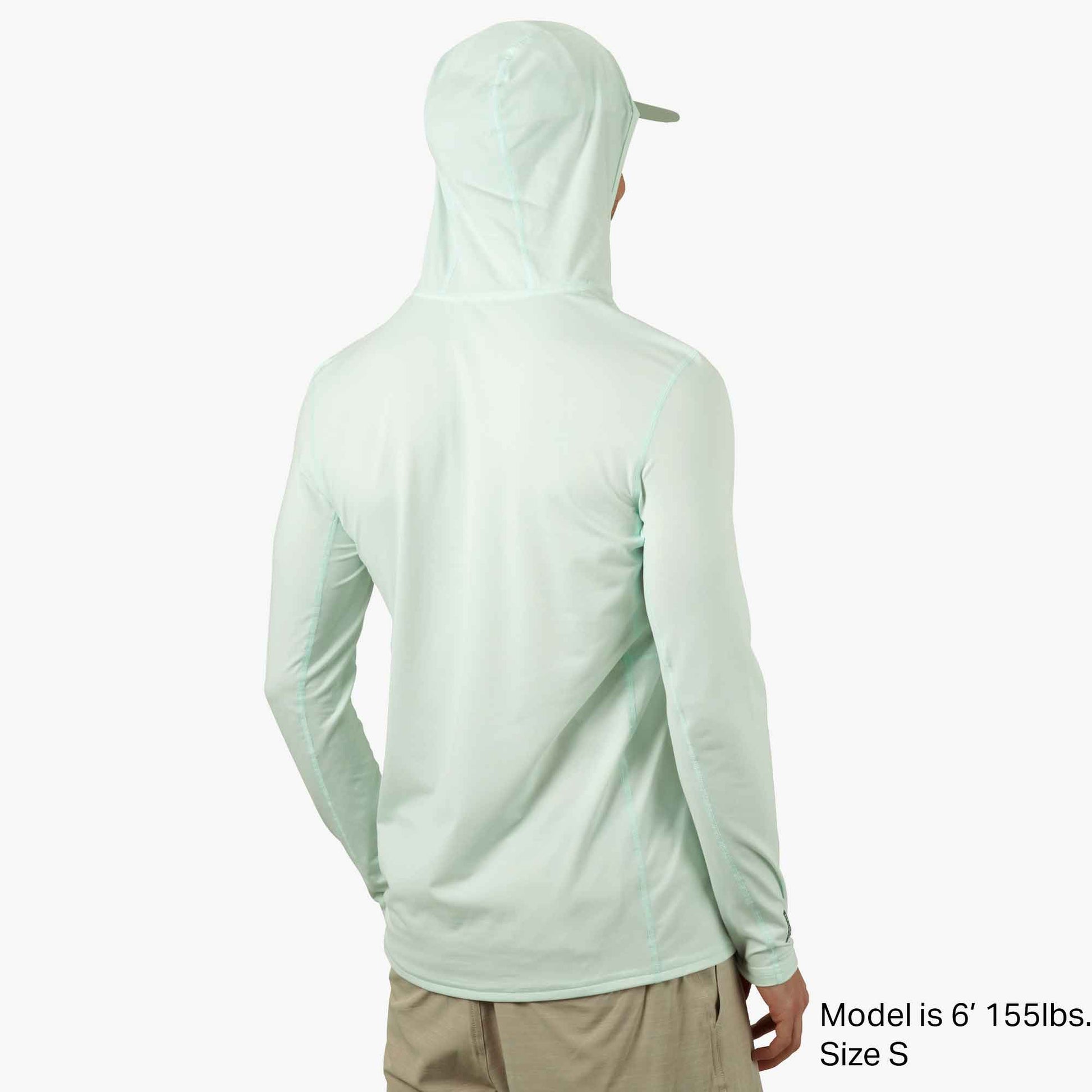 AFTCO Air O Mesh Hooded Fishing Shirt Hint of Mint Heather