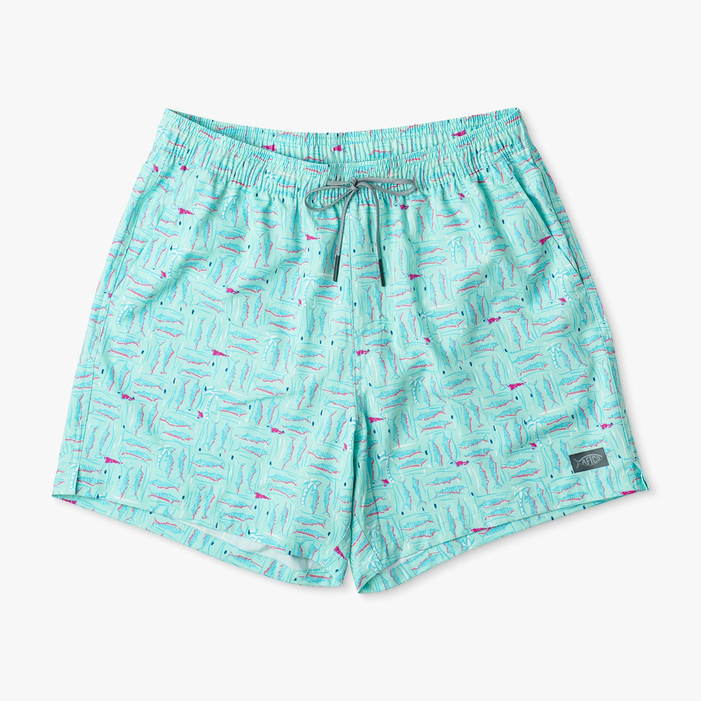 AFTCO Strike Printed Swim Trunks Shoreline Blue