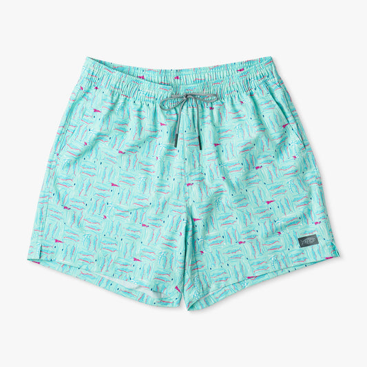 AFTCO Strike Printed Swim Trunks Shoreline Blue