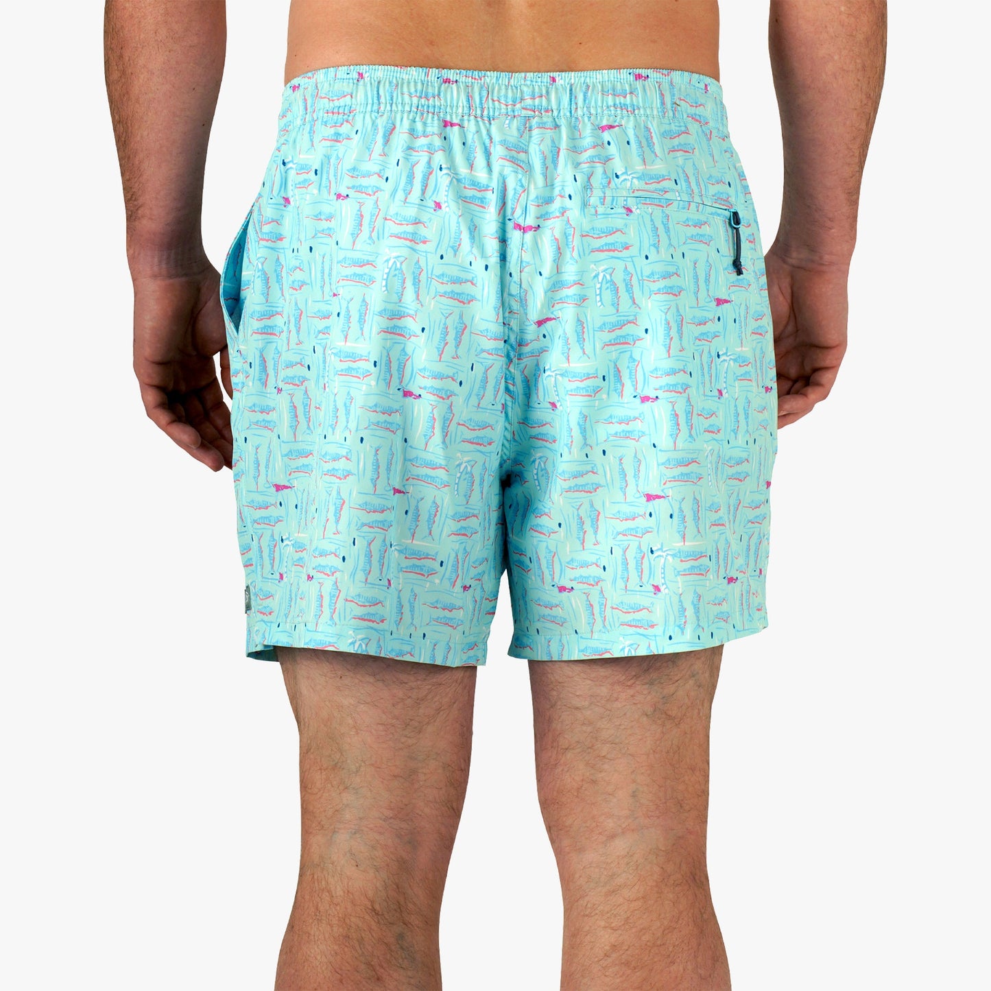 AFTCO Strike Printed Swim Trunks Shoreline Blue