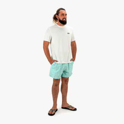 AFTCO Strike Printed Swim Trunks Shoreline Blue