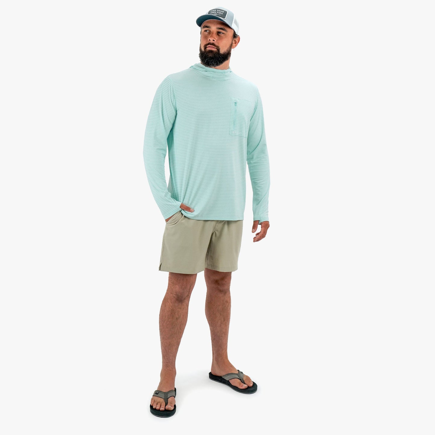 AFTCO Channel Hooded Performance Shirt Air Force Blue