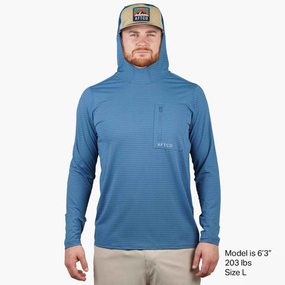 AFTCO Channel Hooded Performance Shirt Air Force Blue