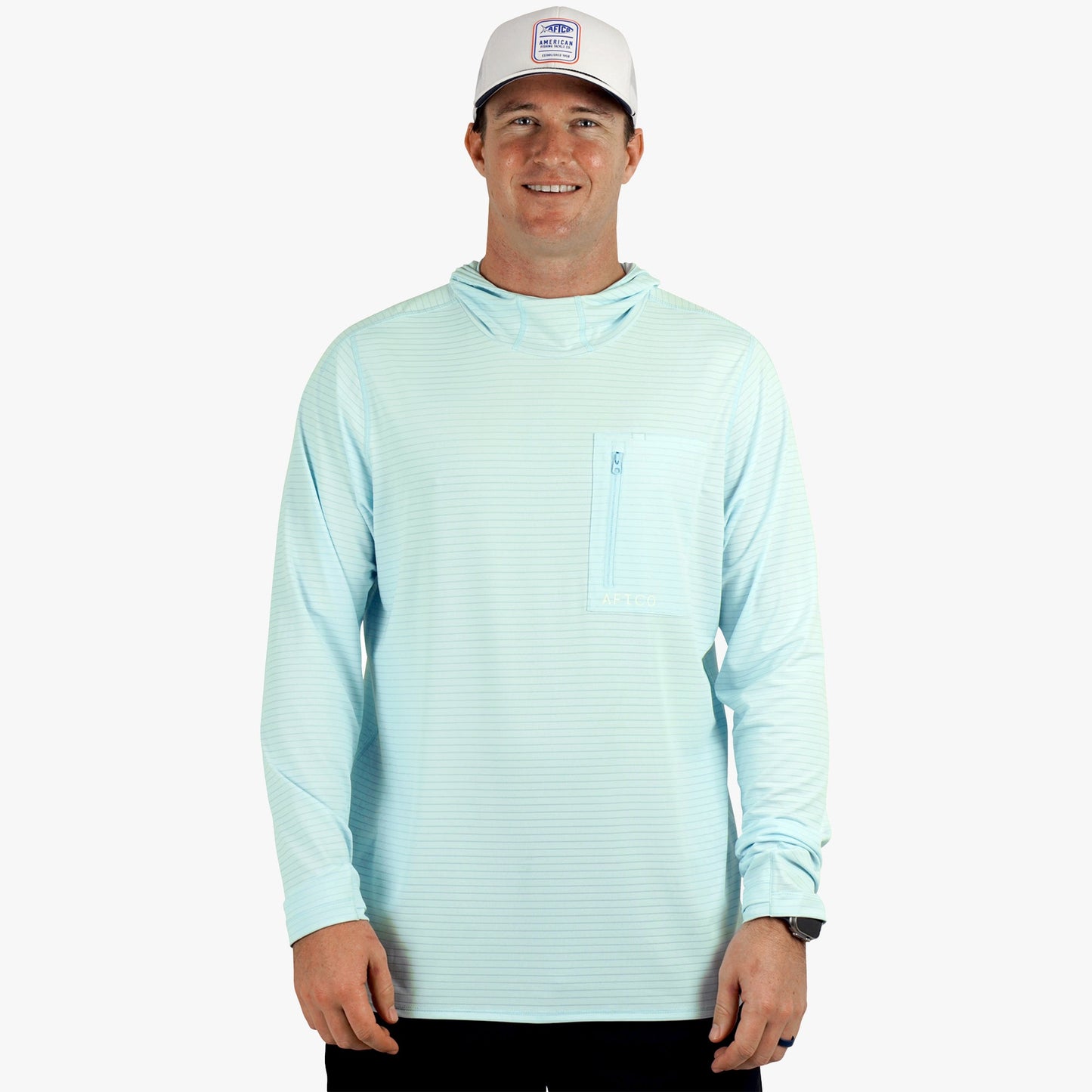 AFTCO Channel Hooded Performance Shirt Air Force Blue