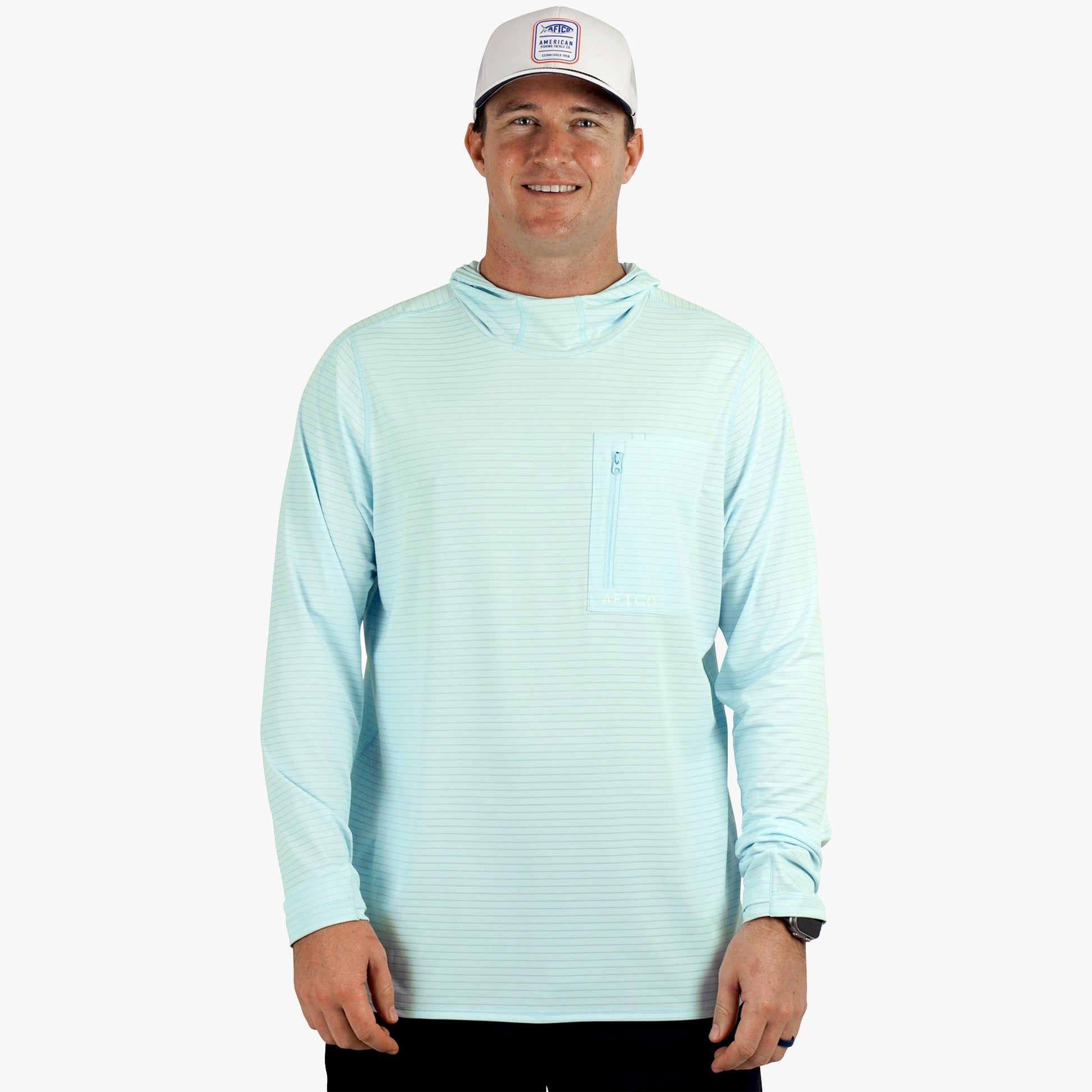 AFTCO Channel Hooded Performance Shirt Air Force Blue