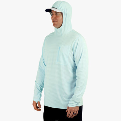 AFTCO Channel Hooded Performance Shirt Air Force Blue