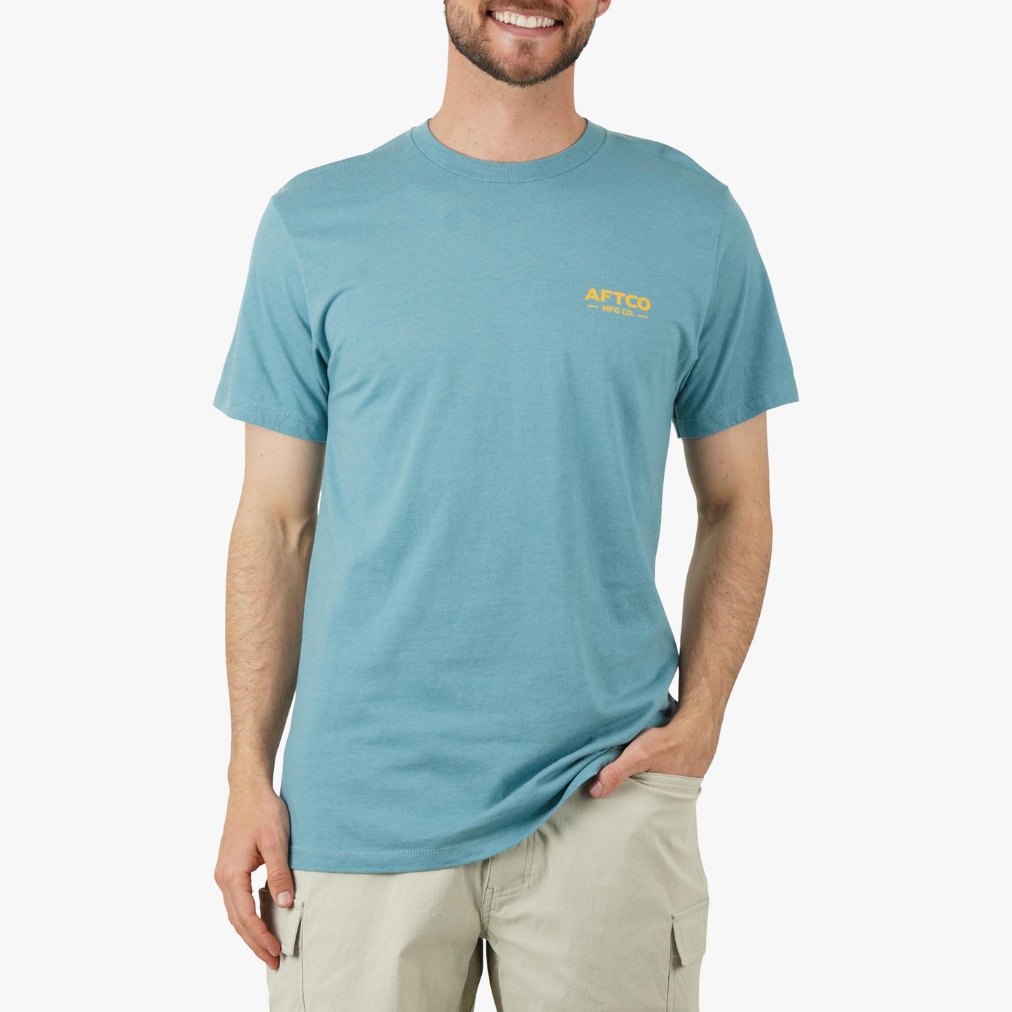 AFTCO Fetch SS Fishing T-Shirts Aquifer Heather