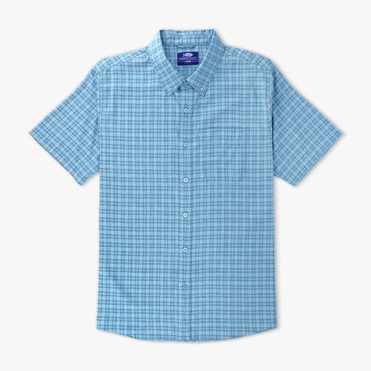 AFTCO Dorsal Short Sleeve Button Down Shirt Air Force Blue