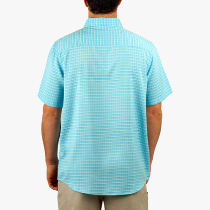 AFTCO Dorsal Short Sleeve Button Down Shirt Air Force Blue