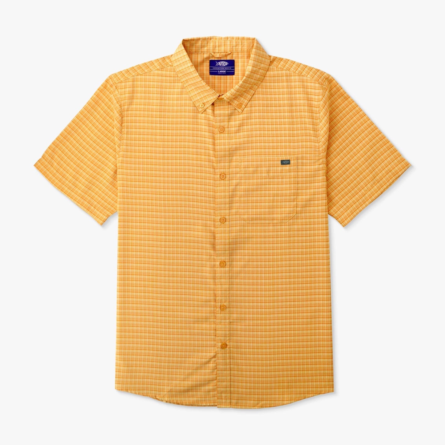 AFTCO Dorsal Short Sleeve Button Down Shirt Air Force Blue