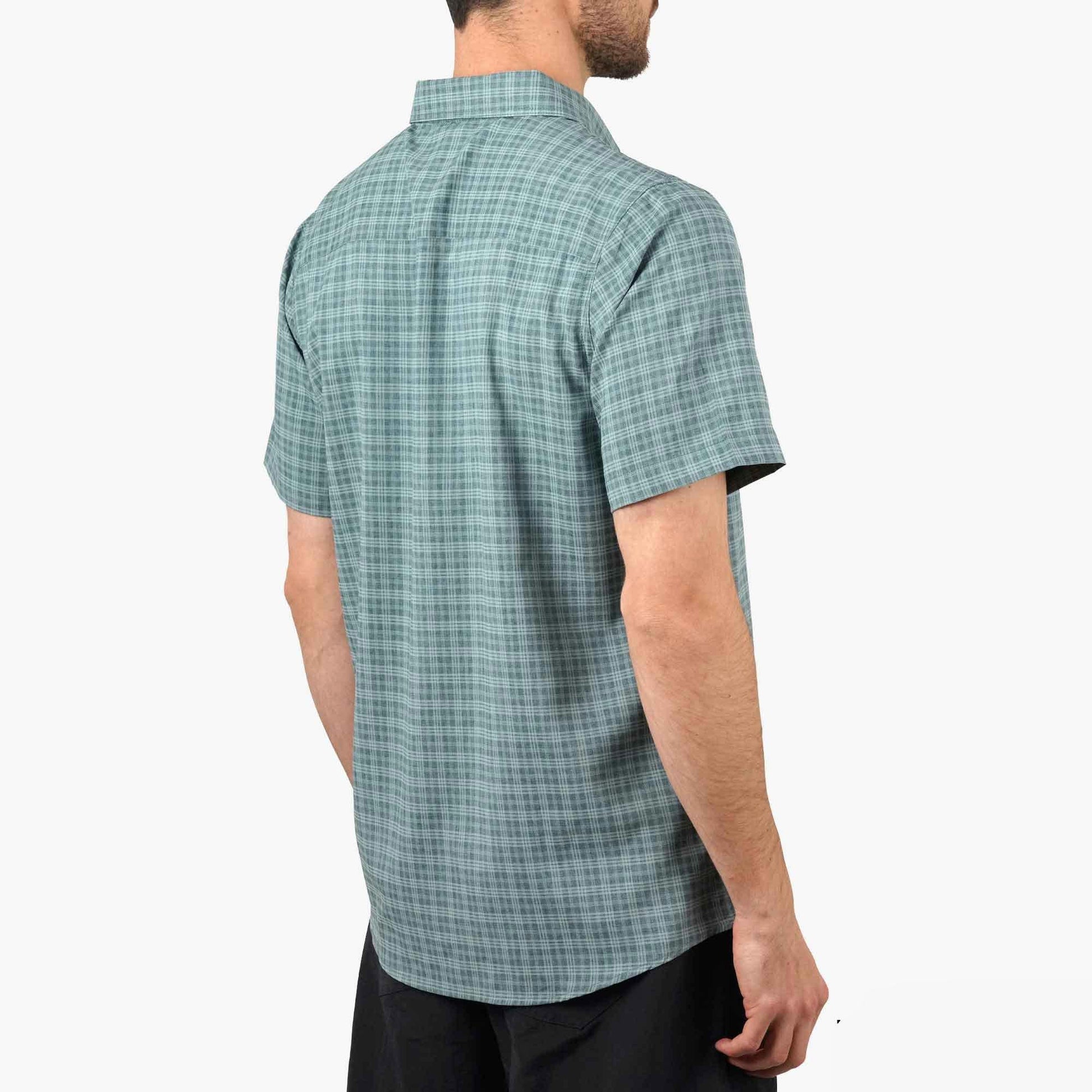 AFTCO Dorsal Short Sleeve Button Down Shirt Air Force Blue