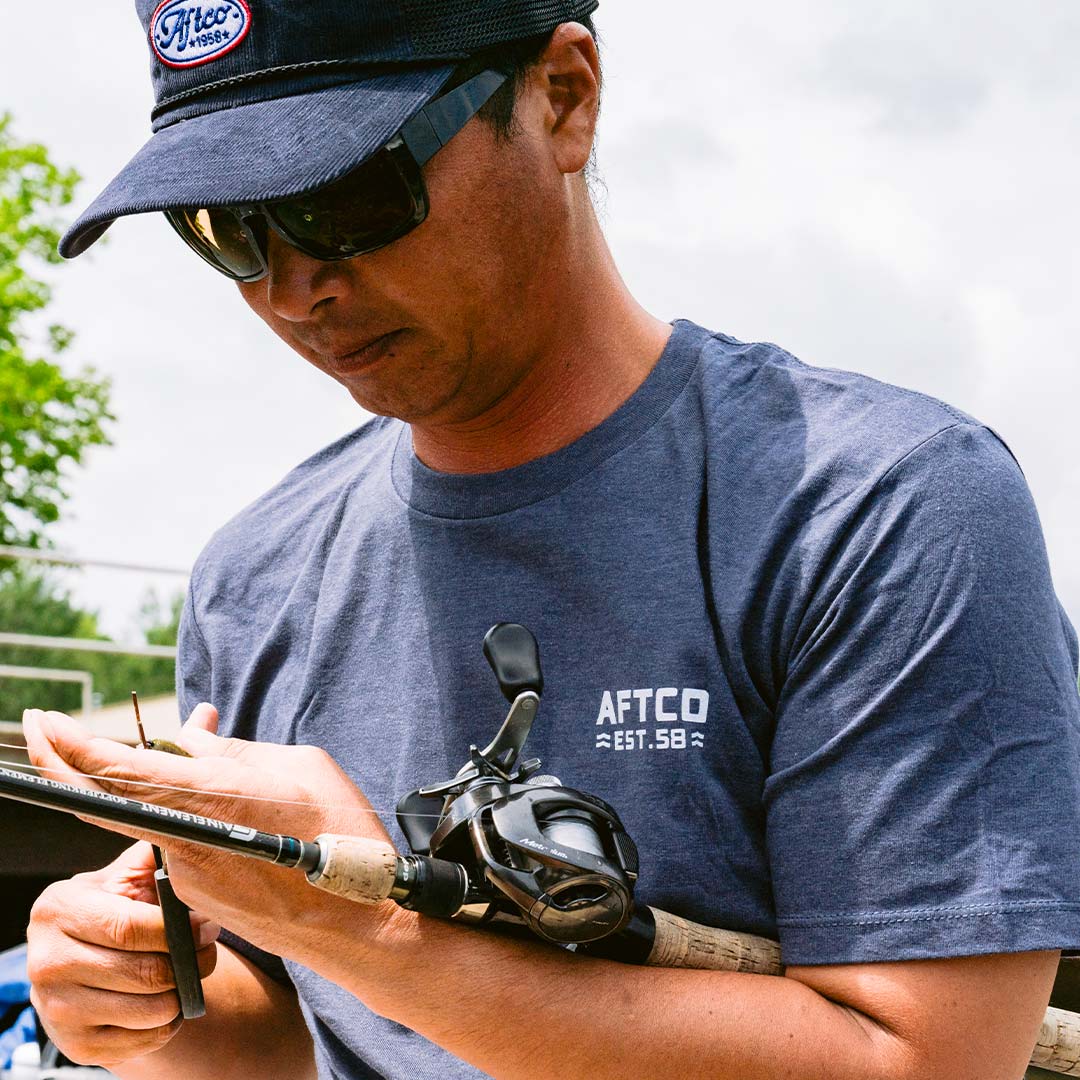 AFTCO Rustic Fishing T-Shirts Midnight Heather