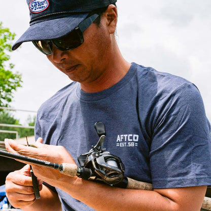 AFTCO Rustic Fishing T-Shirts Midnight Heather