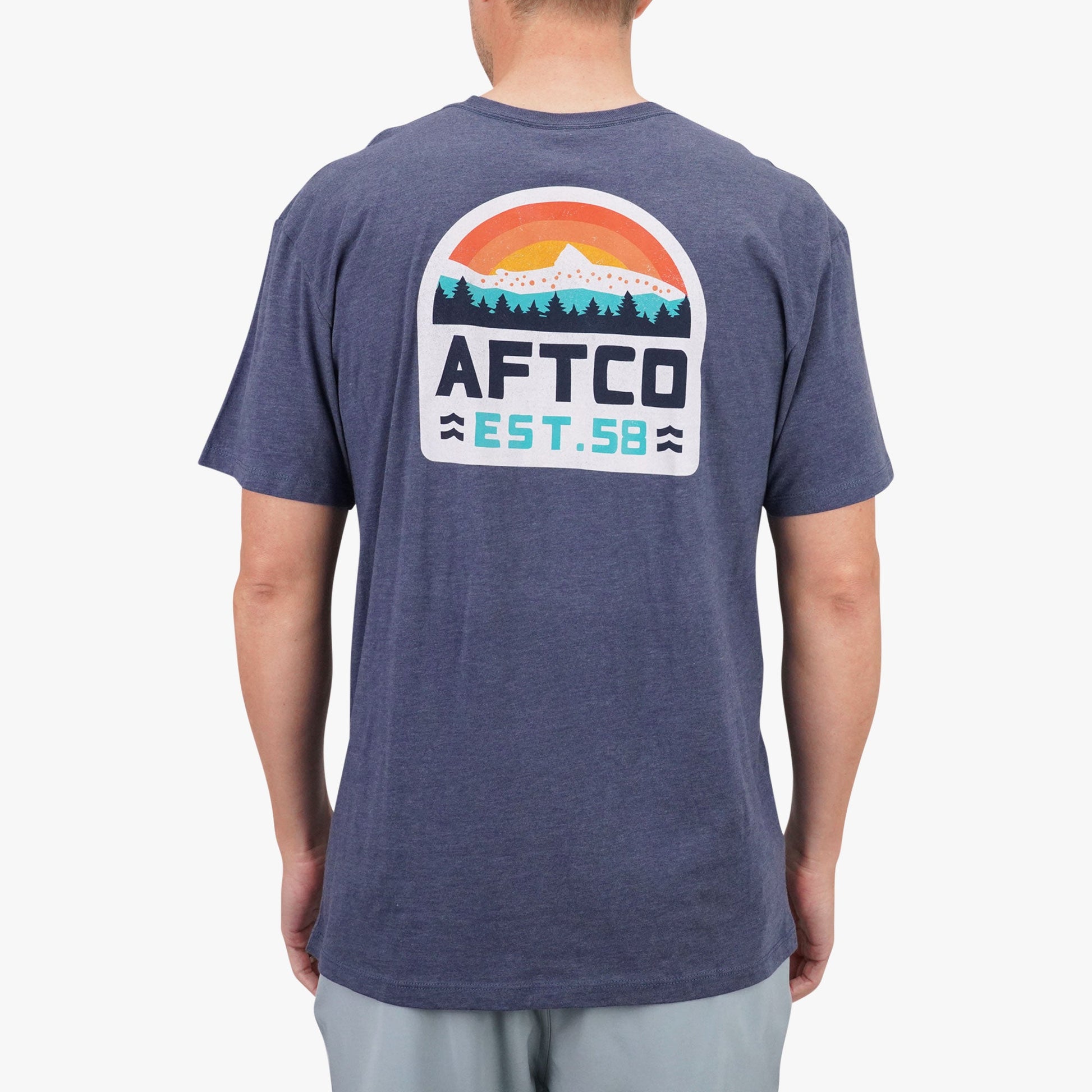 AFTCO Rustic Fishing T-Shirts Midnight Heather