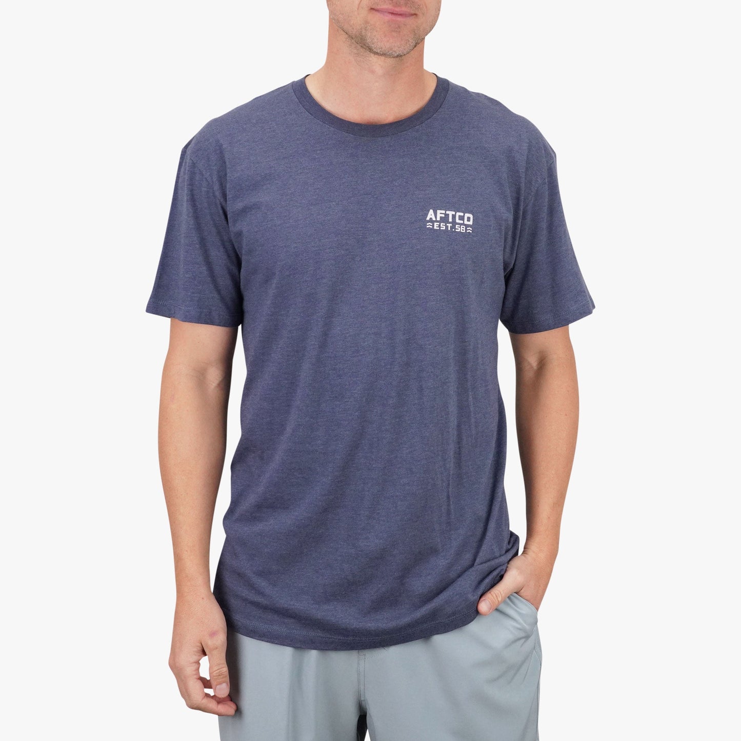AFTCO Rustic Fishing T-Shirts Midnight Heather