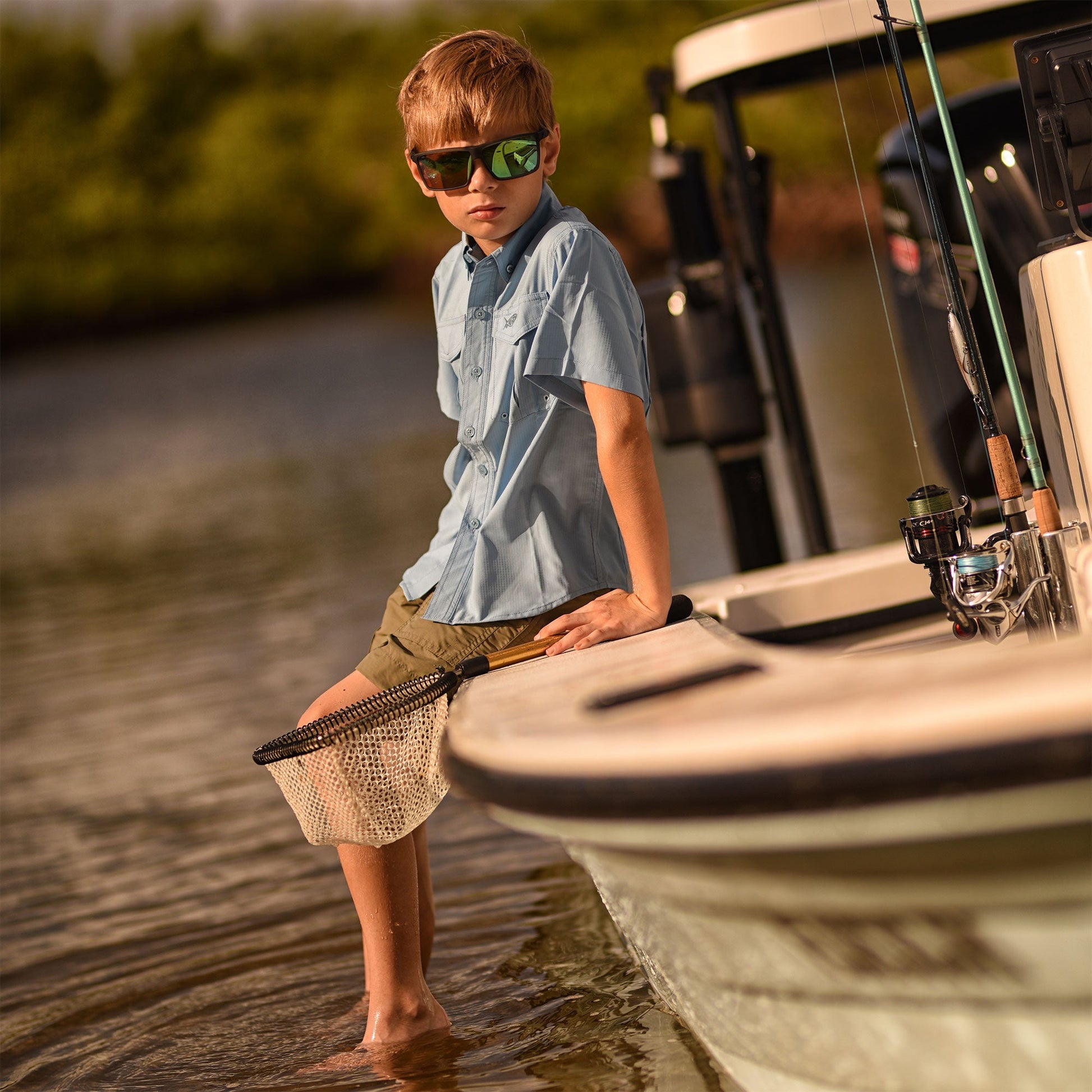 AFTCO Kids Original Fishing Shorts Anenome