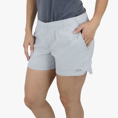 AFTCO Women's Sirena Hybrid Tech Shorts Light Gray