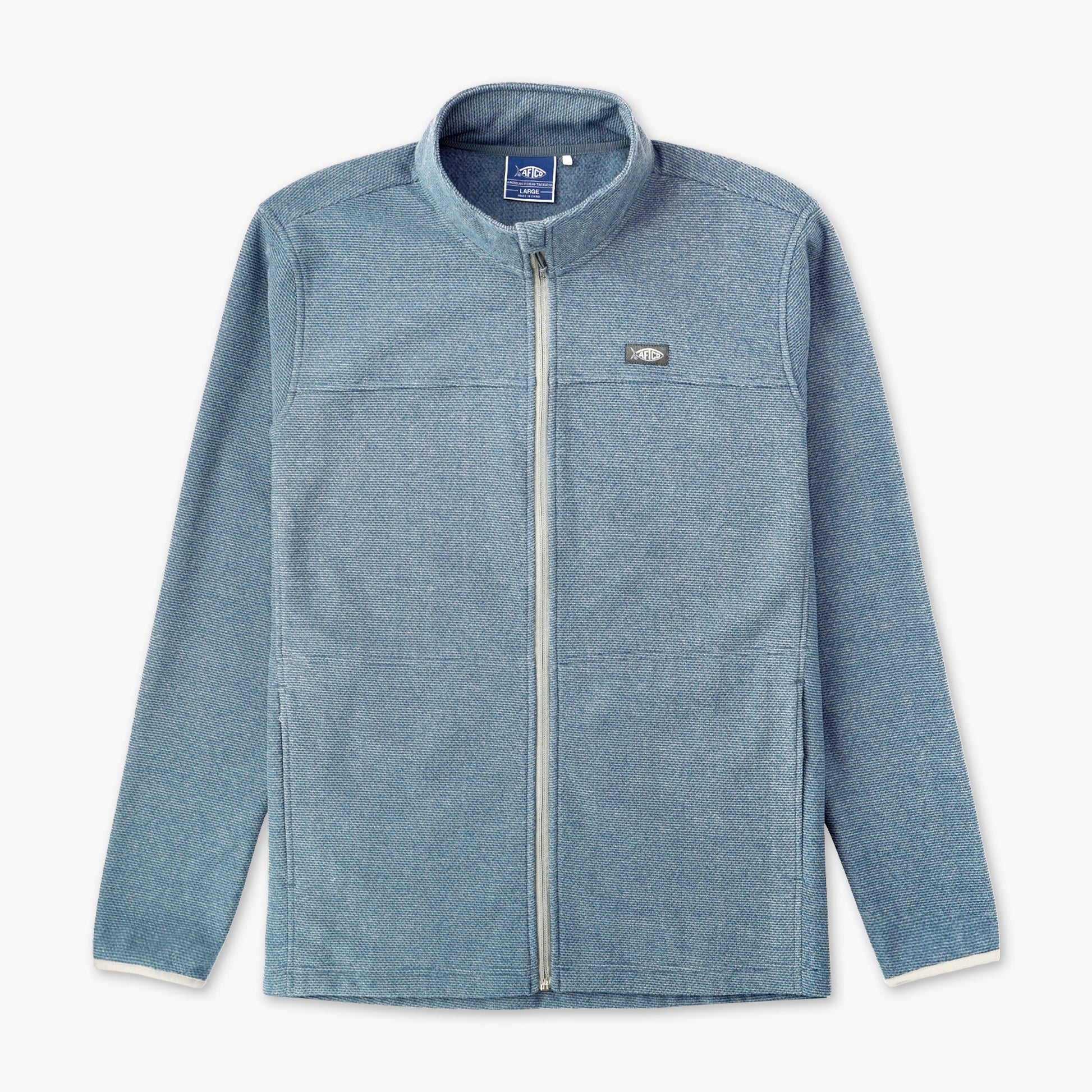 AFTCO Sentinel Full Zip Fishing Fleece Bering Sea Heather
