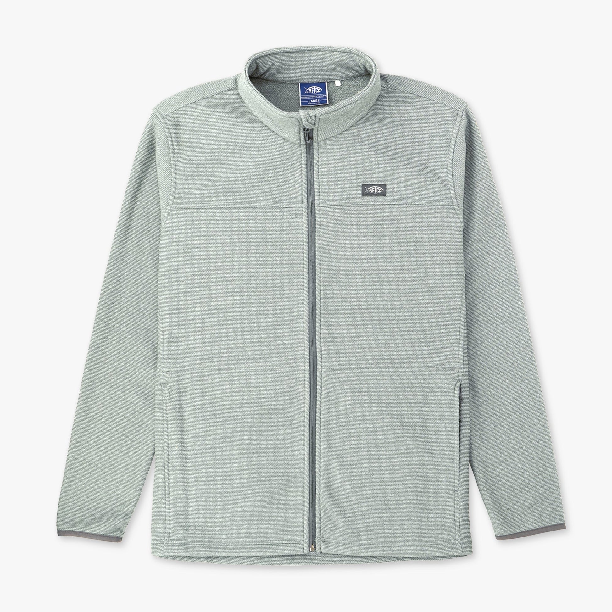 AFTCO Sentinel Full Zip Fishing Fleece Bering Sea Heather
