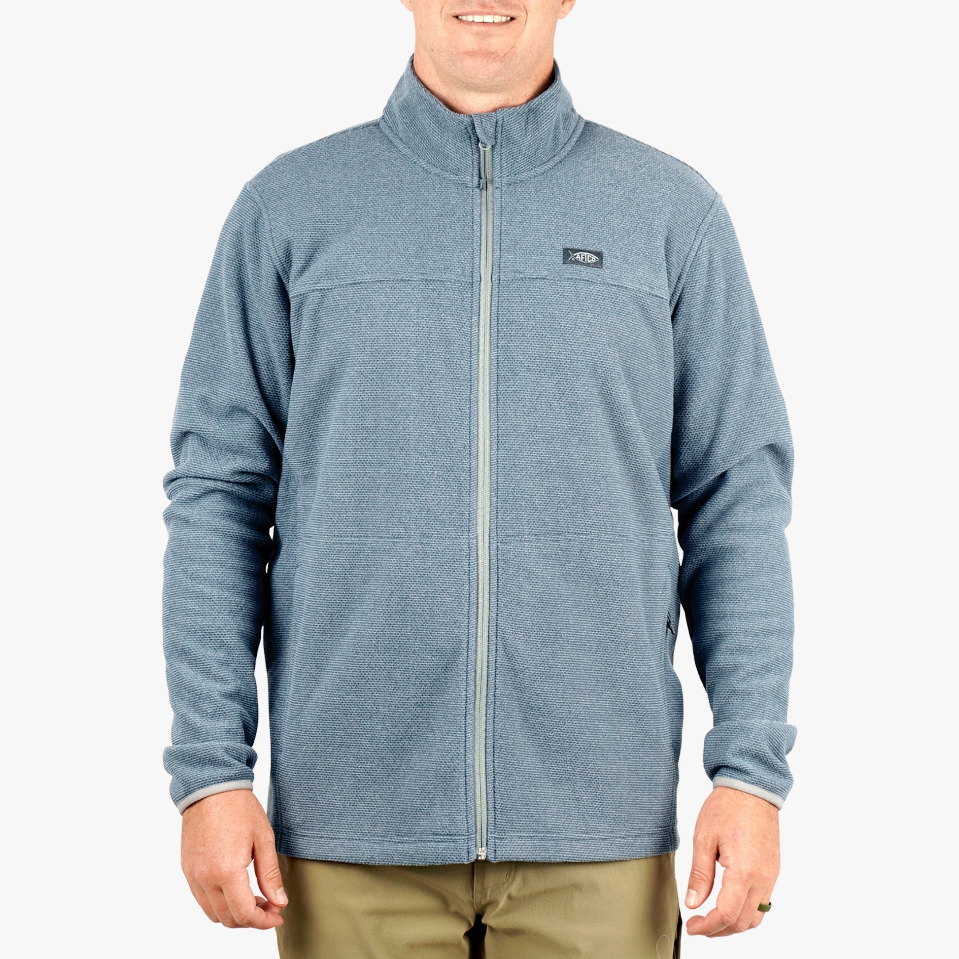 AFTCO Sentinel Full Zip Fishing Fleece Bering Sea Heather