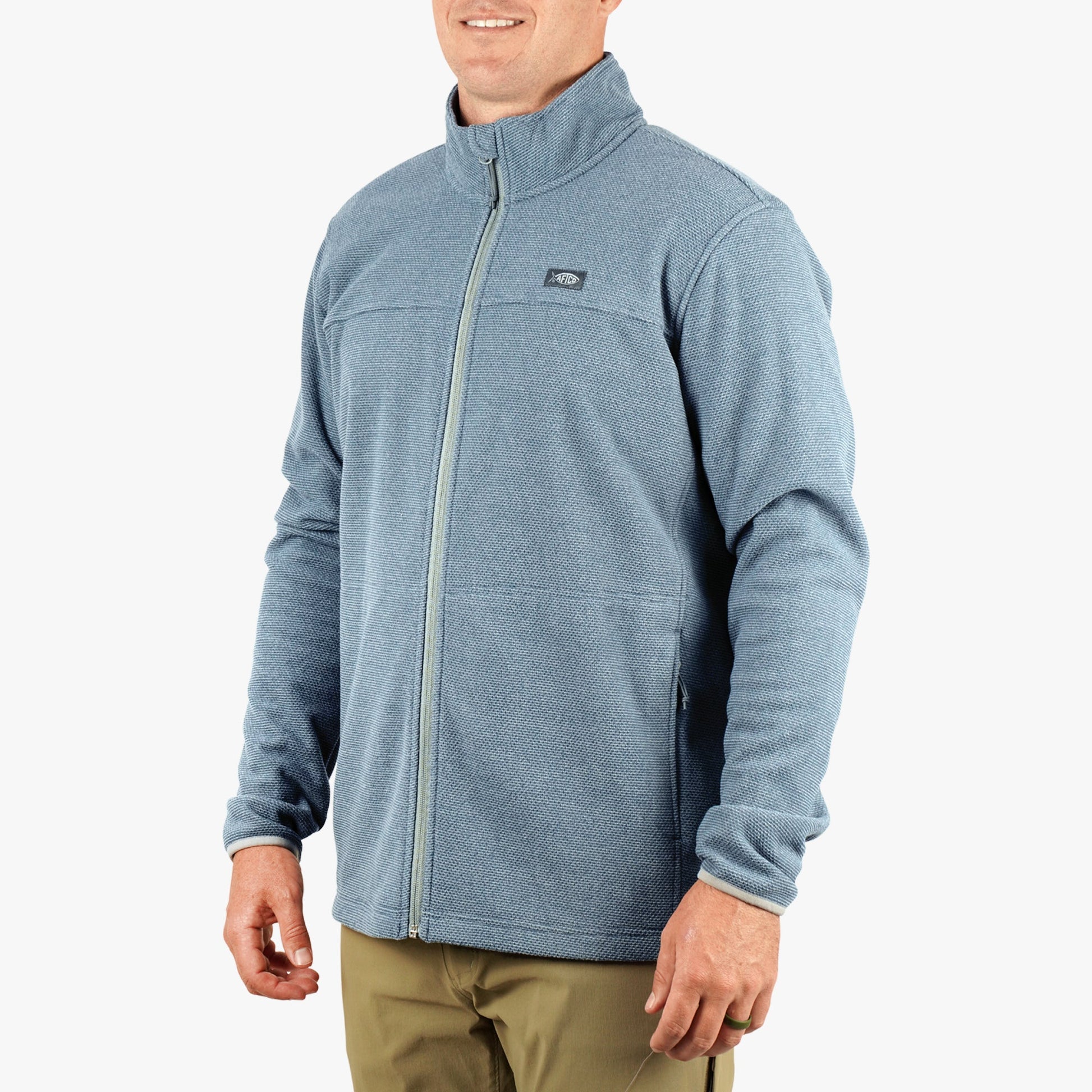 AFTCO Sentinel Full Zip Fishing Fleece Bering Sea Heather