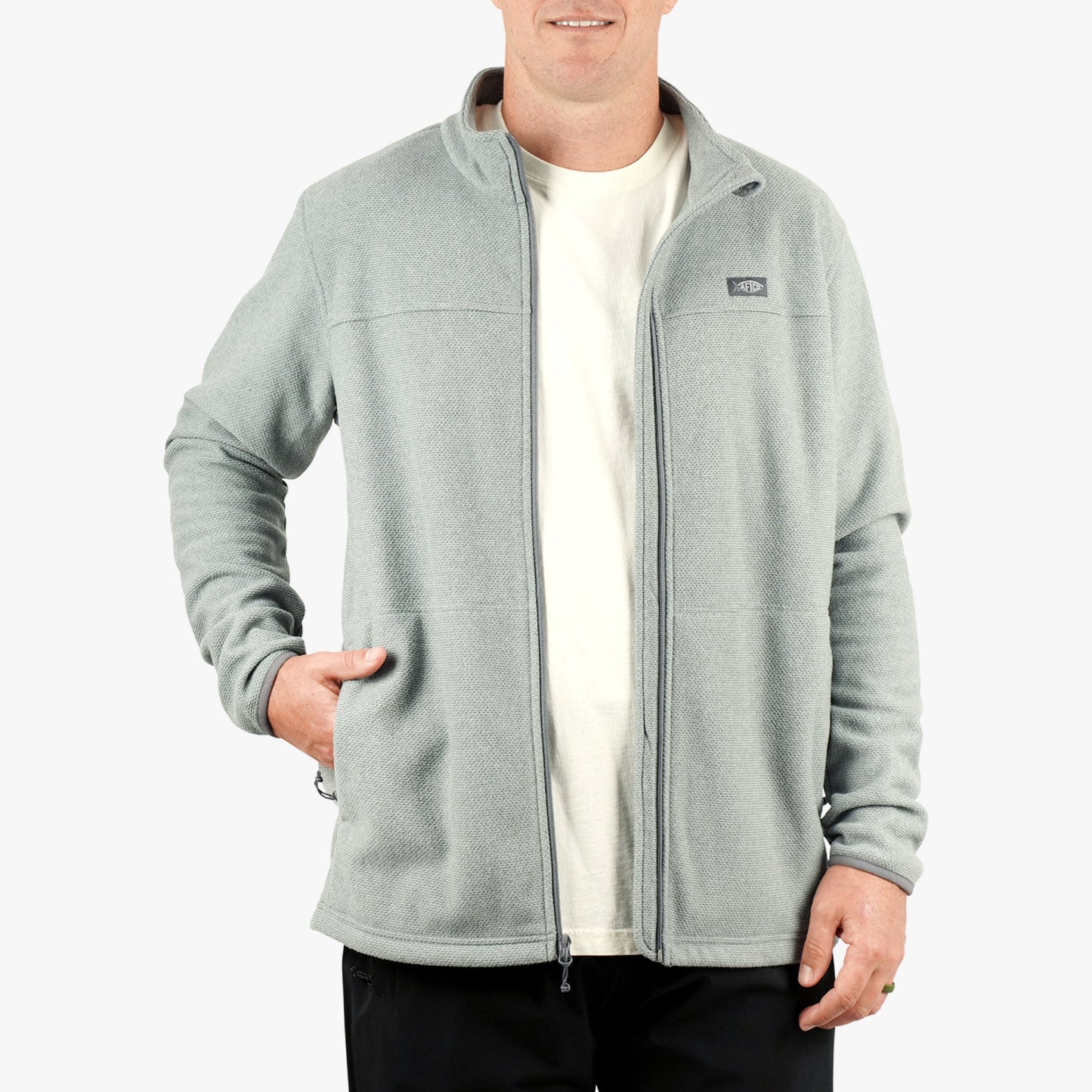 AFTCO Sentinel Full Zip Fishing Fleece Bering Sea Heather
