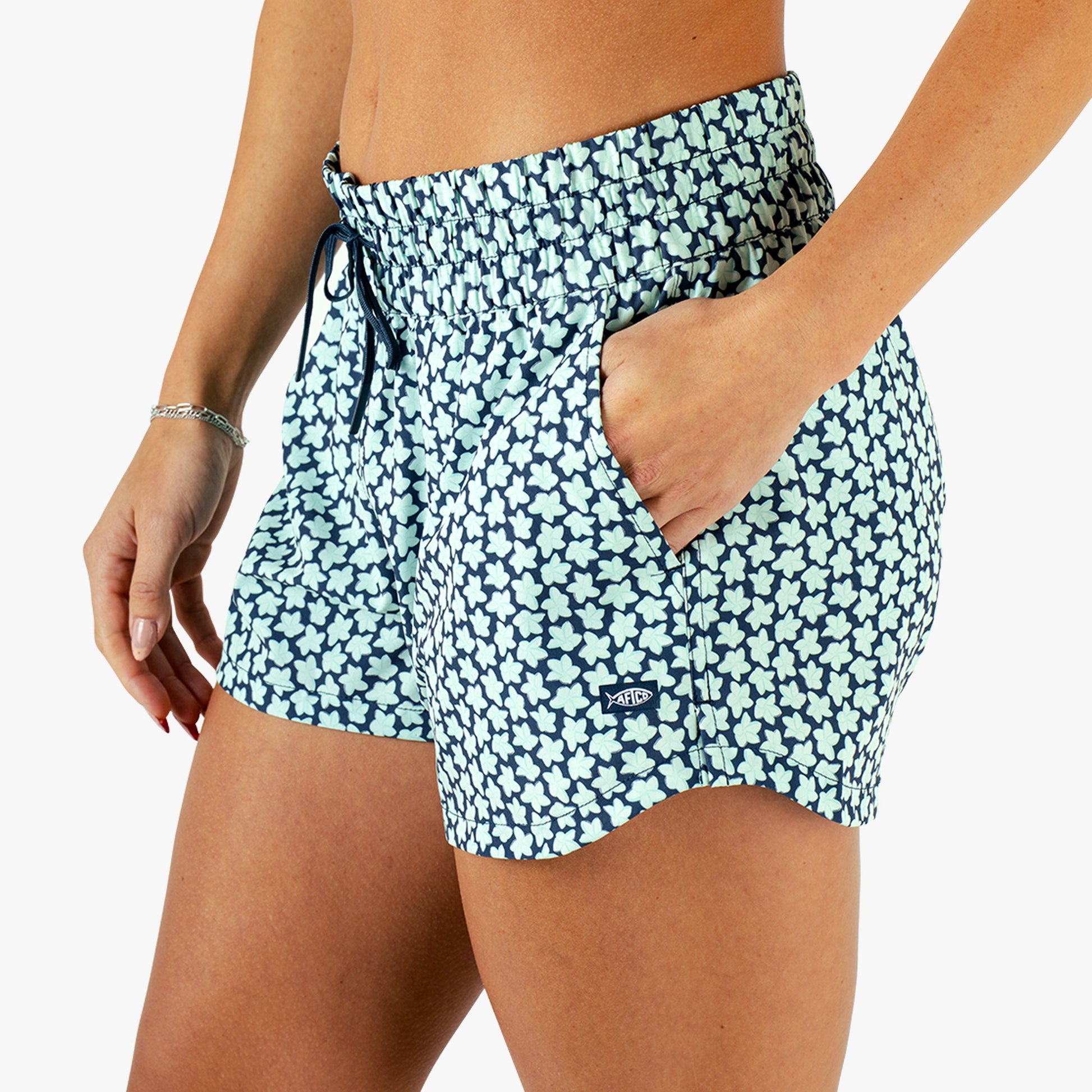 AFTCO Women's Strike Printed Swim Shorts Ink