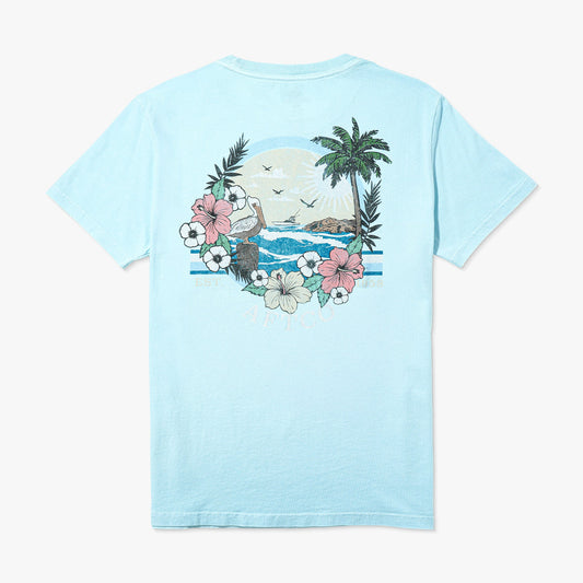 AFTCO Women's Inlet Short Sleeve Fishing T-Shirt Light Blue