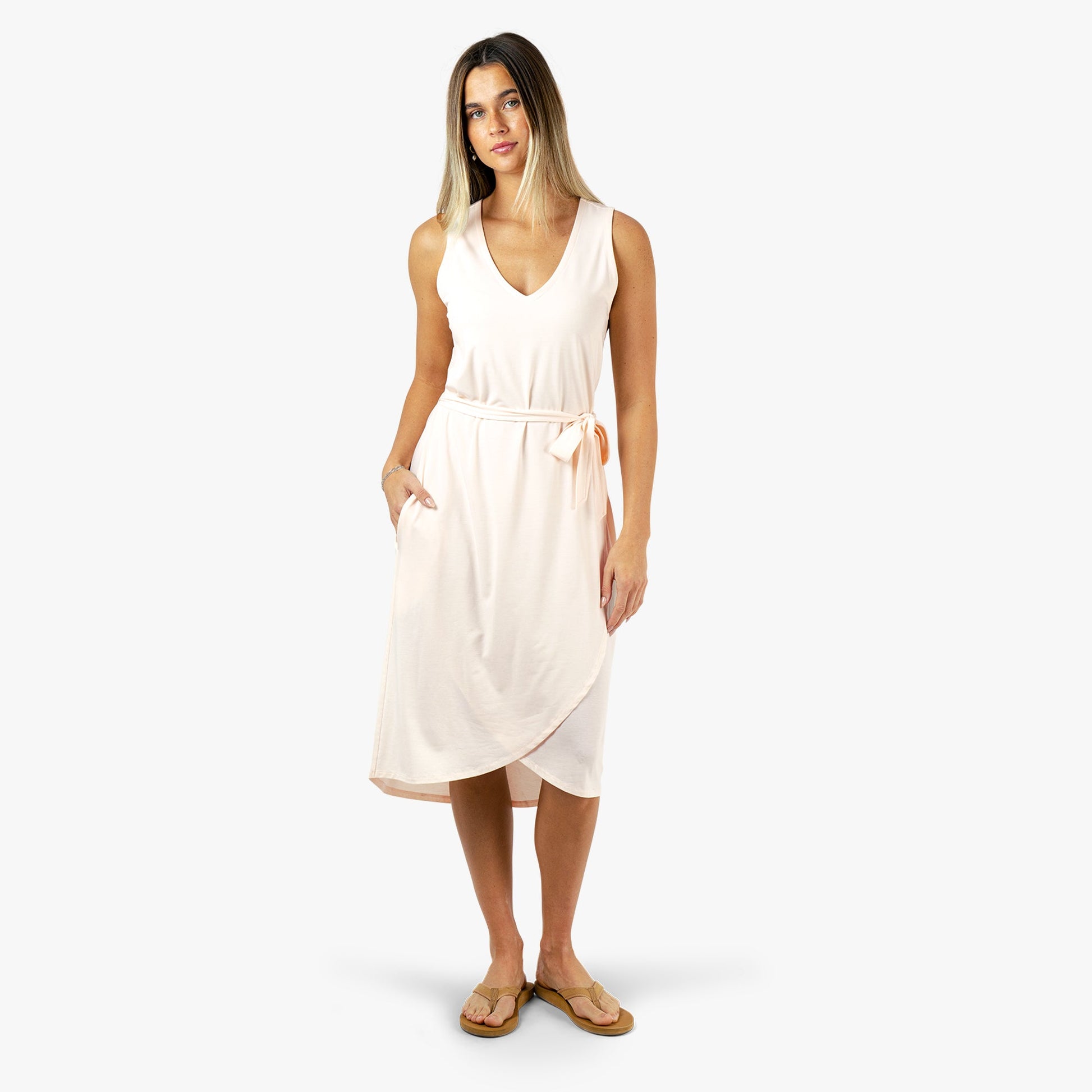 AFTCO Women's Ocean Bound Sleeveless Quick Dry Dress Blush Heather