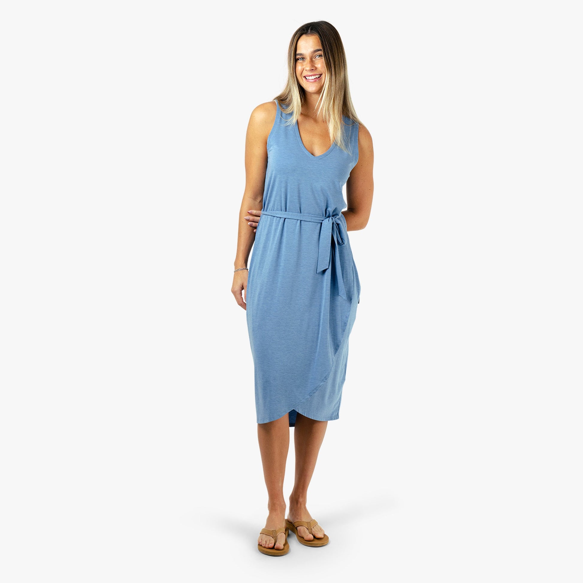 AFTCO Women's Ocean Bound Sleeveless Quick Dry Dress Blush Heather