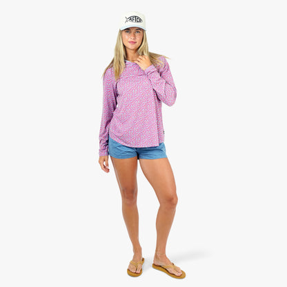 AFTCO Women's Electrolyte Fishing Shorts Captains Blue Heather