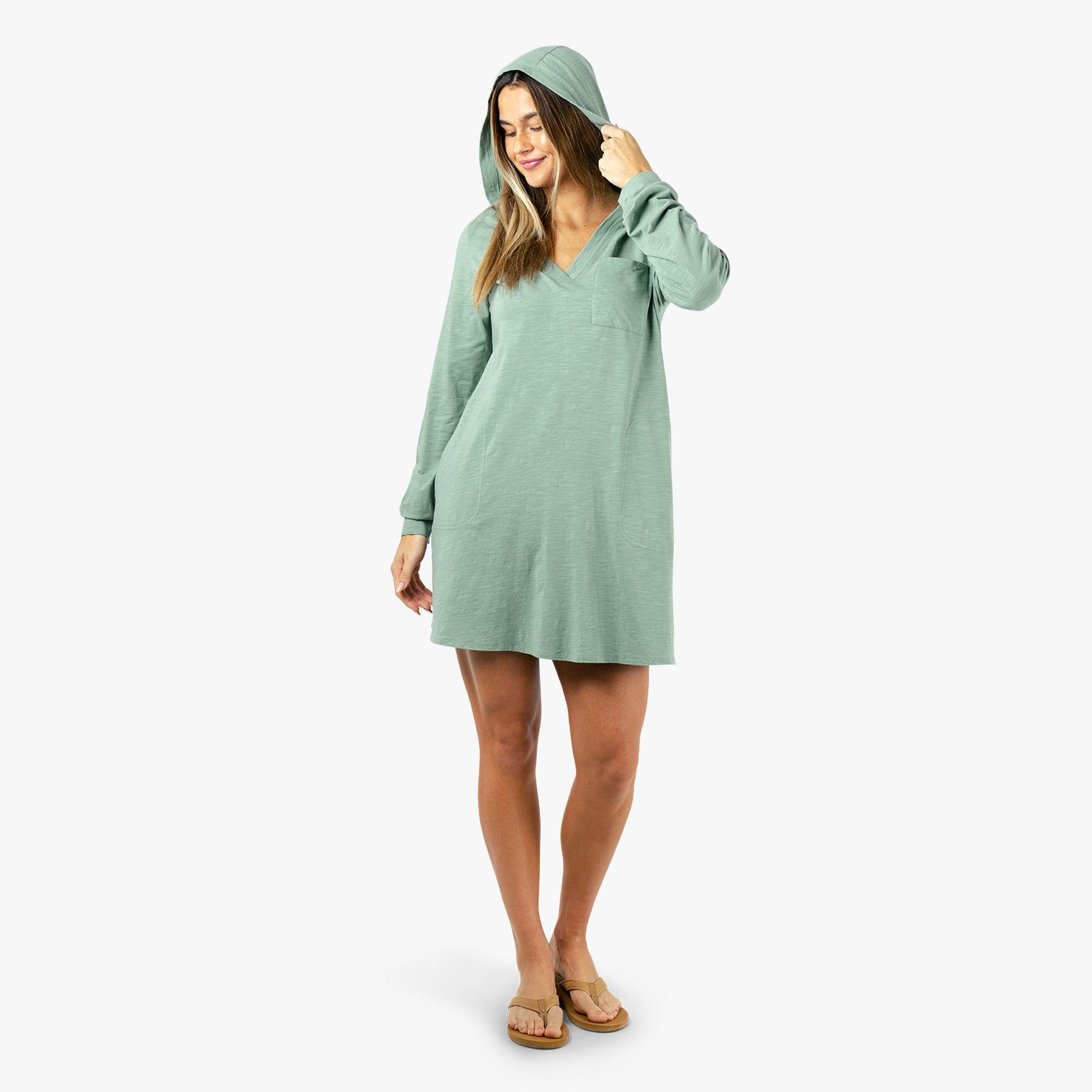 AFTCO Women's Cloud Knit Hooded Fishing Cover Up Ink Heather