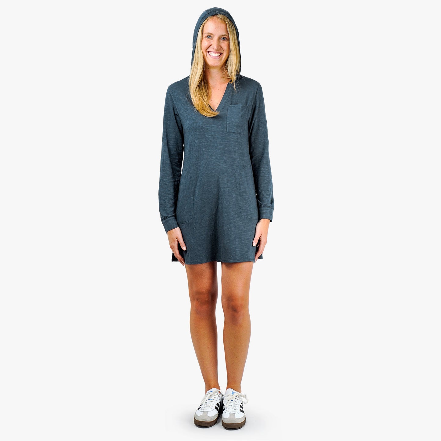 AFTCO Women's Cloud Knit Hooded Fishing Cover Up Ink Heather