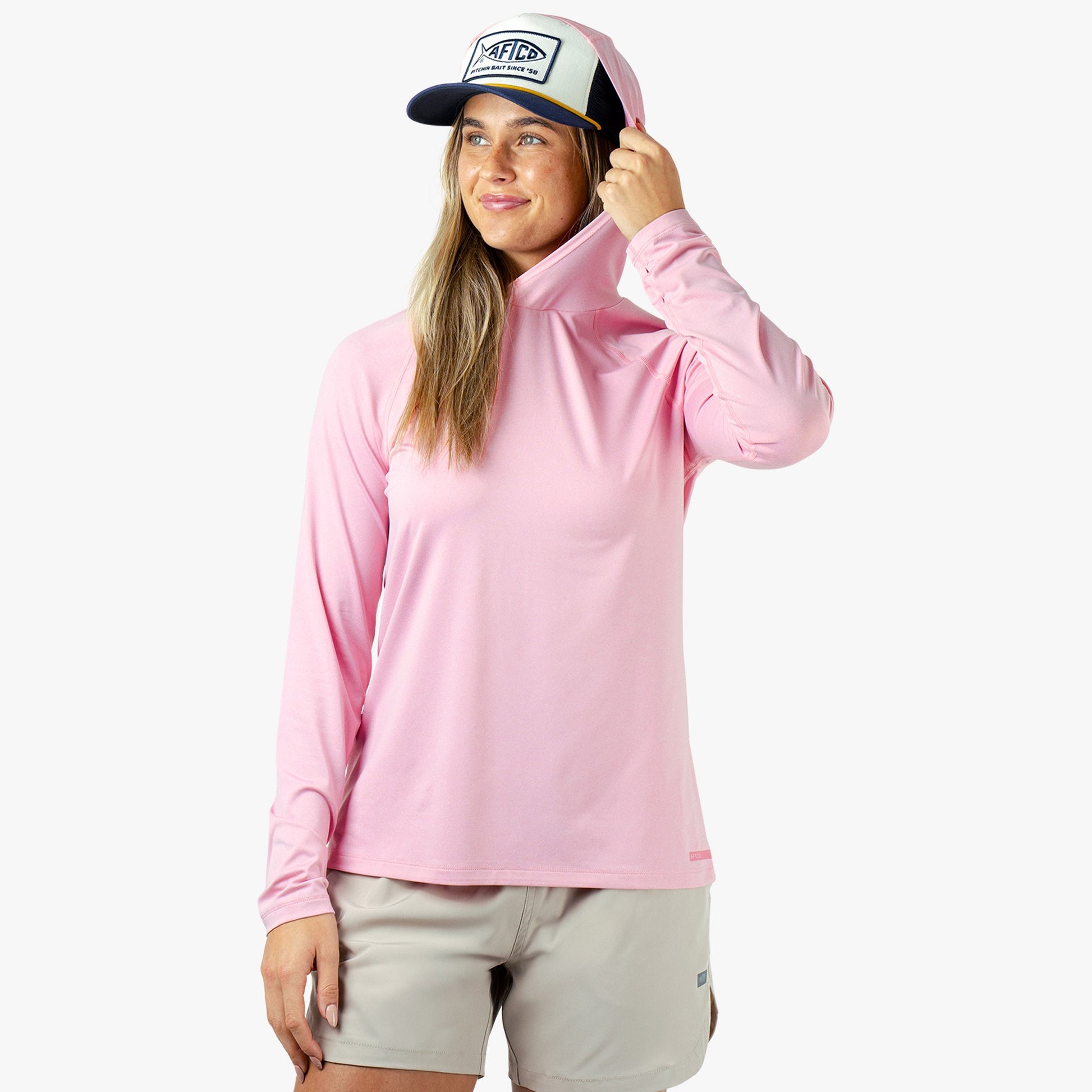 AFTCO Samurai 2.0 Fishing Shirts For Women Pink Heather