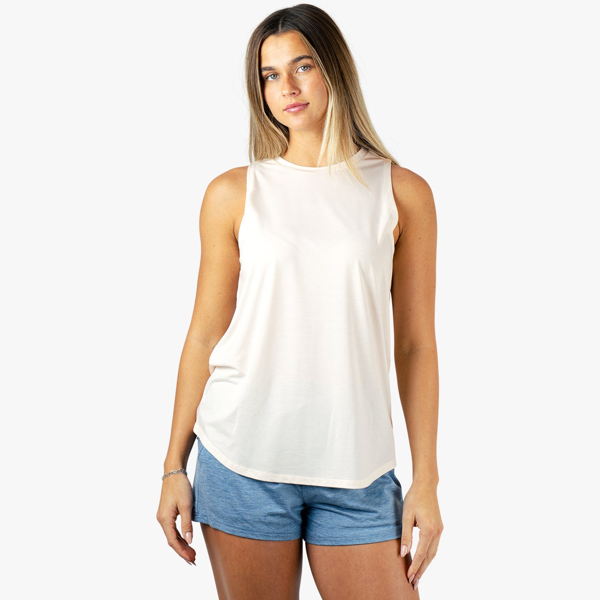 AFTCO Women's Ocean Bound Performance Tank Blush Heather