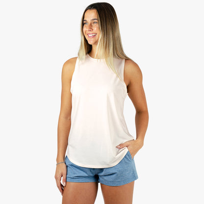 AFTCO Women's Ocean Bound Performance Tank Blush Heather