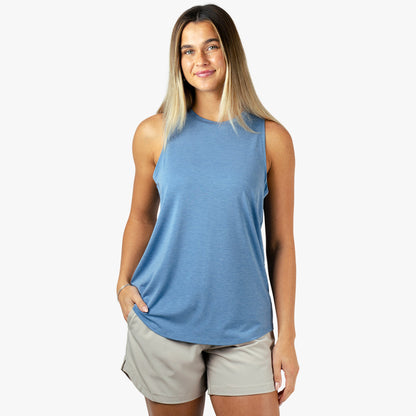 AFTCO Women's Ocean Bound Performance Tank Blush Heather