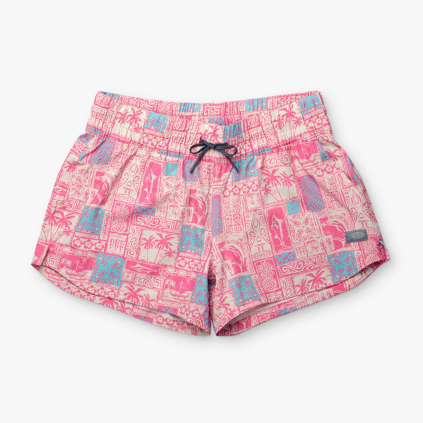 AFTCO Women's Strike Printed Swim Shorts Flamingo Pink