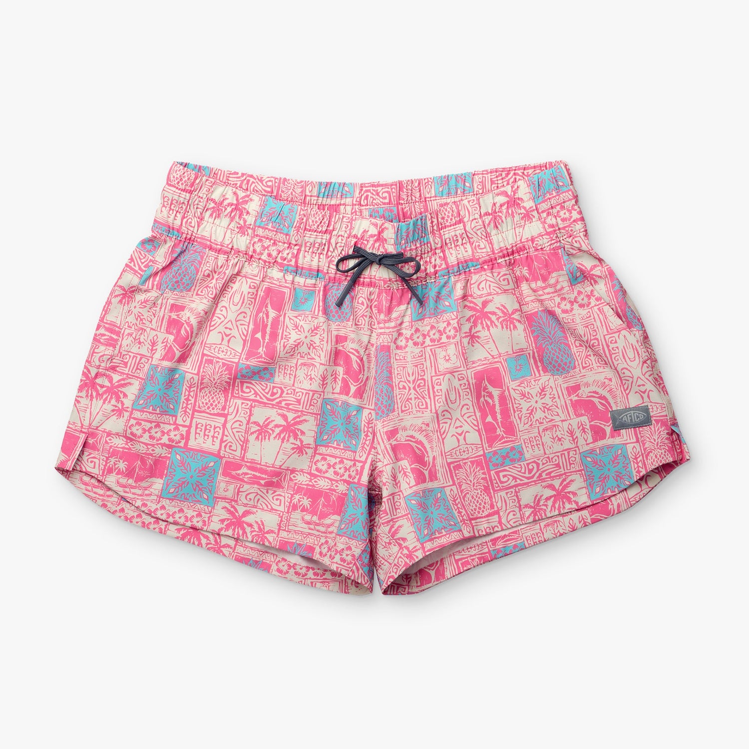 AFTCO Women's Strike Printed Swim Shorts Flamingo Pink