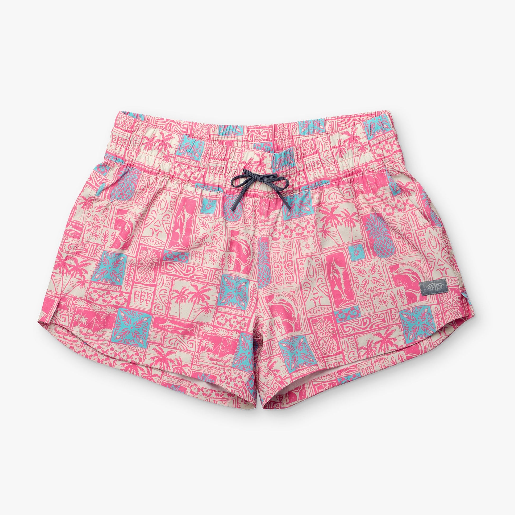 AFTCO Women's Strike Printed Swim Shorts Flamingo Pink