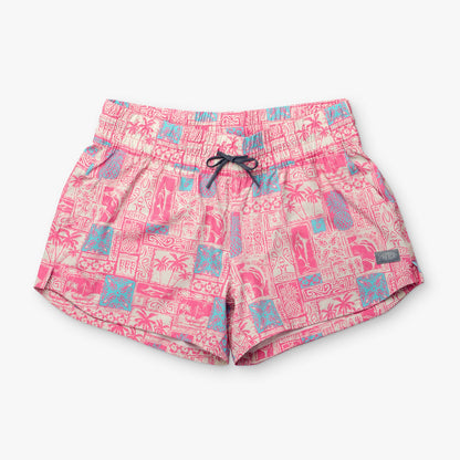 AFTCO Women's Strike Printed Swim Shorts Flamingo Pink