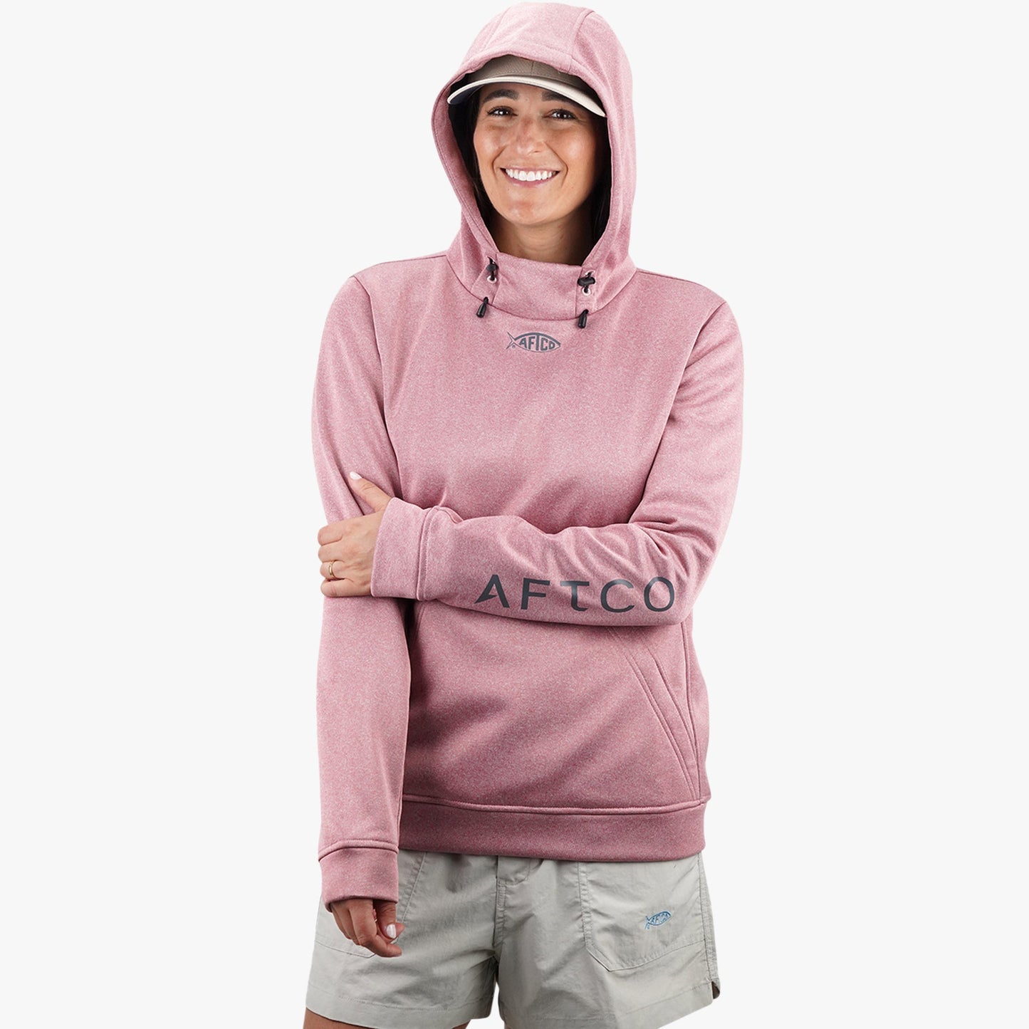 AFTCO Women's Shadow Hoodie Rose Dawn Heather